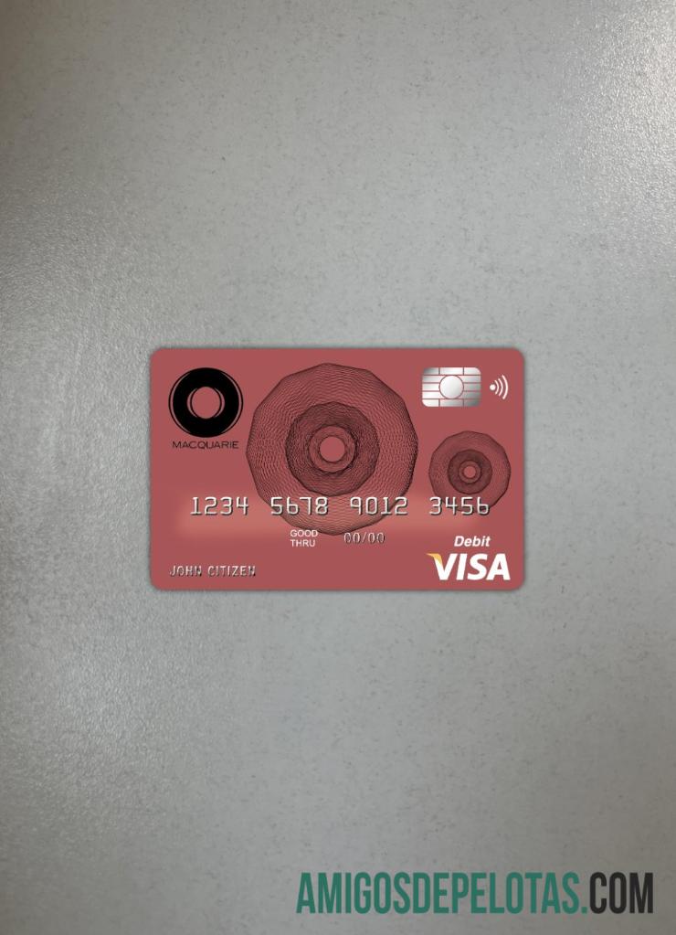 Cartão Visa do Banco Macquarie da Austrália Photolook Front amostra